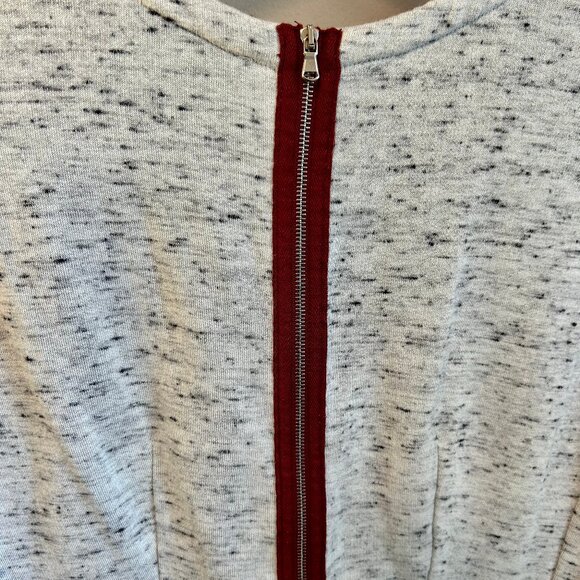 Carven Long Sleeve Sweatshirt Dress Ruffle Hem Gray Back Zip Womens Size Large - Picture 6 of 15